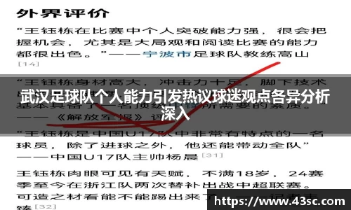 武汉足球队个人能力引发热议球迷观点各异分析深入